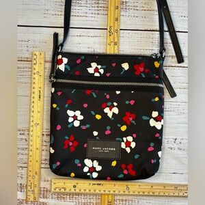 Marc Jacobs Black Floral Print Nylon Crossbody